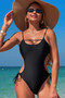 Solid Knot Cut Out High Cut Swimsuit