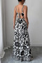 Floral Print High Waist Split Wide Leg Fit Jumpsuit