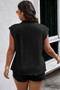 Plus Solid Pleated Sleeveless Elastic Fit Shirt