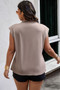 Plus Solid Pleated Sleeveless Elastic Fit Shirt