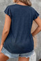 Plus Solid V Neck Ruffle Ruched Fit Top