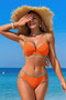 Two Pieces Color Black Cut Out Knot Bikini