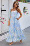 Allover Print Sleeveless Pockets Color Block Dress