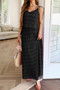 Solid Two Piece Strappy Maxi Skirt Crop Top Set