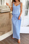 Solid Two Piece Strappy Maxi Skirt Crop Top Set