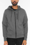 Solid Heathered Zip Up Jacket​​