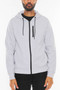 Solid Heathered Zip Up Jacket​​