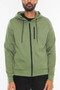 Solid Heathered Zip Up Jacket​​