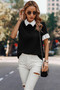 Peter Pan Ruffle Short Sleeves Blouse