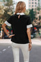 Peter Pan Ruffle Short Sleeves Blouse