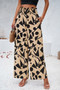 Allover Print Pockets Elastic Band Belt Pant
