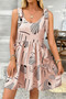 Abstract Printed Round Neck Pockets A-Line Dress