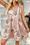 Abstract Printed Round Neck Pockets A-Line Dress