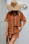 Two Piece Button Down Short Sleeve Outfits Sets