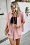 Two Piece Button Down Short Sleeve Outfits Sets