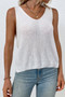 Solid Sleeveless Twist Back Knit Loose Vest