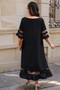 Plus Size Mesh Splicing Round Neck Long Dress​​
