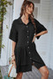 V Neck Solid Tunic Dress