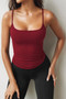 Solid Square Neck Sleeveless Slim Tank Top