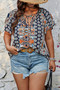 Plus Size Allover Print Boheme Loose Fit Top