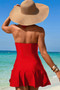 Halter Neck Twisted Tie Knot Front Dress Swimsuit