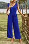 Solid V Neck Knot Shoulder Sleeveless Ruched Belt