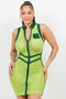 Netting 2 Way Zipper Mini Dress