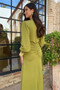 Solid Ruched V Neck Tight Waist Fit Dress