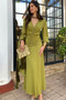 Solid Ruched V Neck Tight Waist Fit Dress