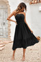 Solid Off Shoulder Elasit Waist Ruffle Dress​