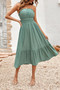 Solid Off Shoulder Elasit Waist Ruffle Dress​