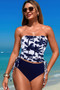 Strapless Ruche Drawstring Side Two Piece Swimsuit