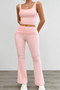 Two Pieces Square Neck Ruched Sleeveless Sets​