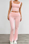 Two Pieces Square Neck Ruched Sleeveless Sets​