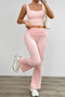 Two Pieces Square Neck Ruched Sleeveless Sets​