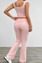 Two Pieces Square Neck Ruched Sleeveless Sets​