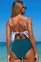 Ruffle Waist Tie Back Top High Waist Brief Tankini