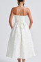 A Line Strapless Jacquard Satin Embroidery Dress