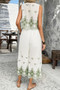 Twp Pieces Tile Inspired Embroidery Sleeveless Set