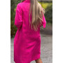 Plus A Line Button Loose Fit Pockets Solid Dress​