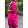 Plus A Line Button Loose Fit Pockets Solid Dress​