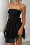 Off Shoulder Ruched Knot Zipper Pleated Short Dress