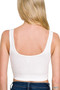 Zenana Seamless Split Neck Bra Tank Top