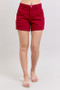 Judy Blue Full Size High Waist Tummy Control Garment Dyed Heart Shaped Denim Shorts Plus Size