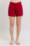 Judy Blue Full Size High Waist Tummy Control Garment Dyed Heart Shaped Denim Shorts Plus Size
