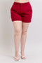 Judy Blue Full Size High Waist Tummy Control Garment Dyed Heart Shaped Denim Shorts Plus Size