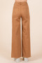 Mittoshop Twill High Waisted Button Fly Wide Leg Pants