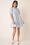 Mittoshop Tassel Tie Plaid Gauze Short Sleeve Mini Dress
