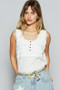 POL Lace Trim Scoop Neck Wide Strap Tank