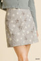 Umgee Animal Star Print Skirt with Back Zipper Closure